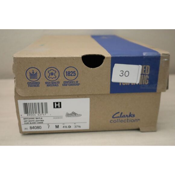 Clarks 26184080 Women Sz 7M Off-White Leather Bryianne Bayla Round Toe Shoes - Picture 12 of 12